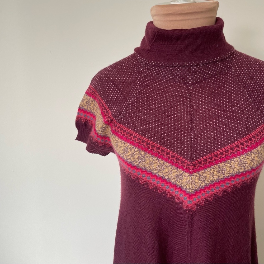 Suniq Brooklyn Upcycled One of a Kind Wool Short Sleeve Turtleneck Sweater Dress - Picture 5 of 9